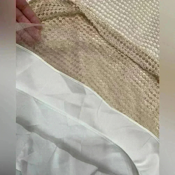 Aidan Mattox Champ Ivory Embroidered LaceTrumpet Maxi Wedding Dress Size 2 - Picture 7 of 9